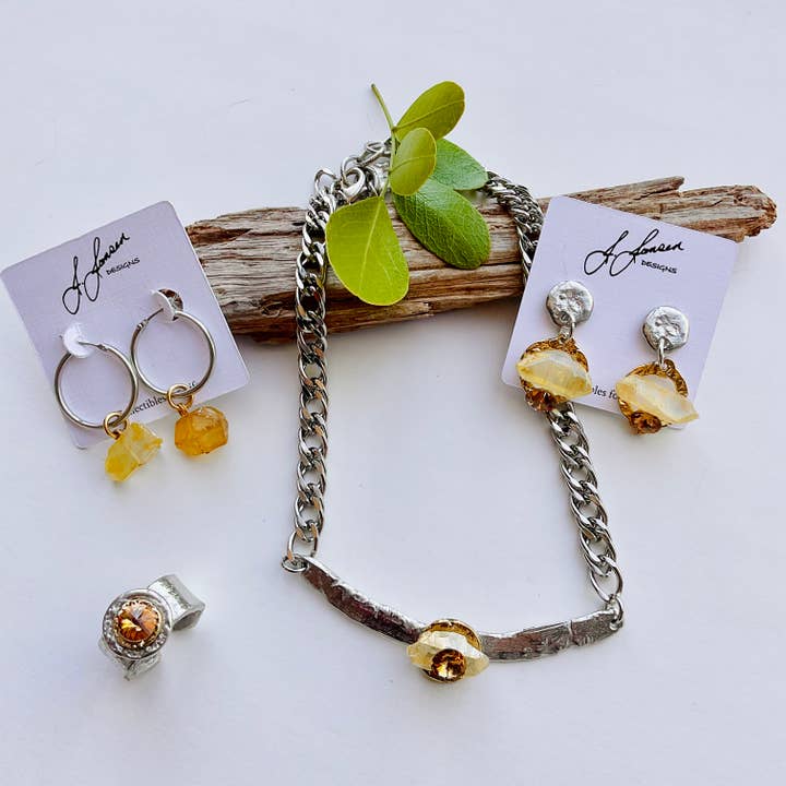 Designketting van kwarts met kristal (lang) voor wholesale door J. Jansen Designs