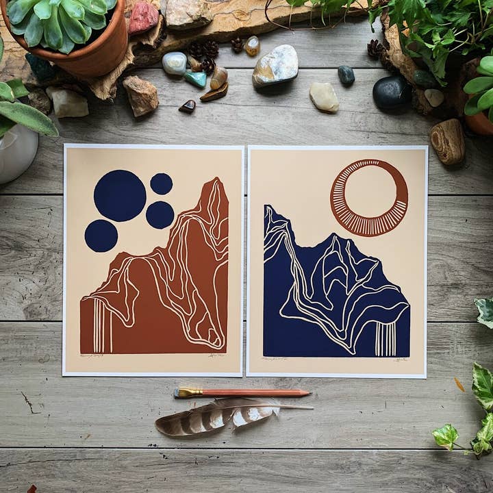 Giorni di passaggio - Dittico 8x10 stampe per la vendita all'ingrosso da parte di Rise + Wander