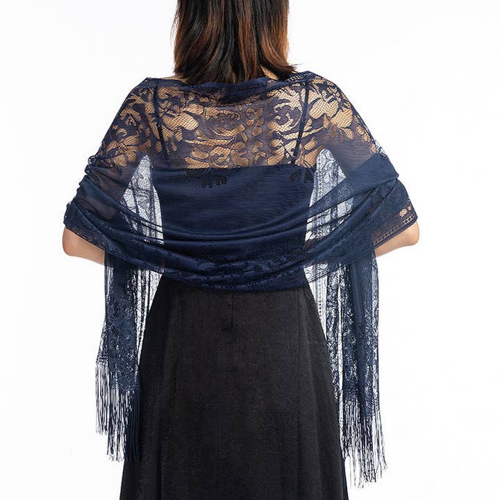 ACCITY - Wholesale Wrap - Women's - FASHIONABLE EVENING HOLLOW LACE SHAWL_CWASC10723