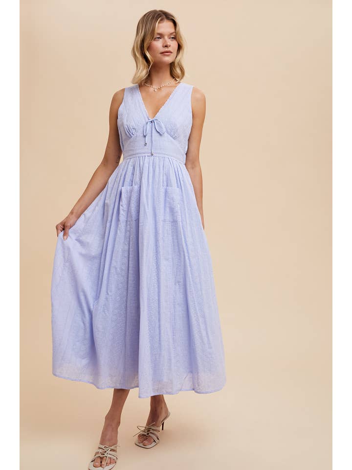 In Loom - Wholesale Dress - Women's - COTTON EYELET SLEEVELESS DRESS