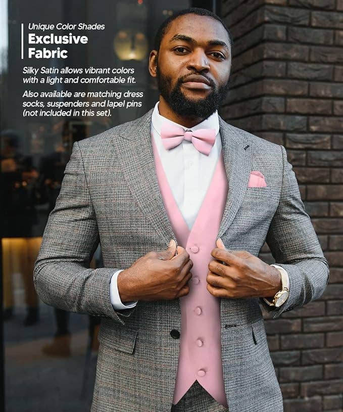 Dubal Brothers - Wholesale Suit Vest - Men's - Vittorio Farina Solid Satin Vest Set (White Back) Var. 02 (Mustard-Yellow)17