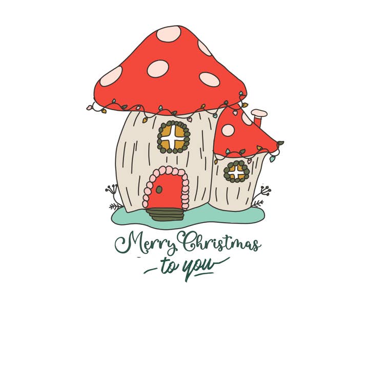 STICKER VOOR HET HUIS VAN DE KERSTPADDESTOEL voor wholesale door Stickerlishious