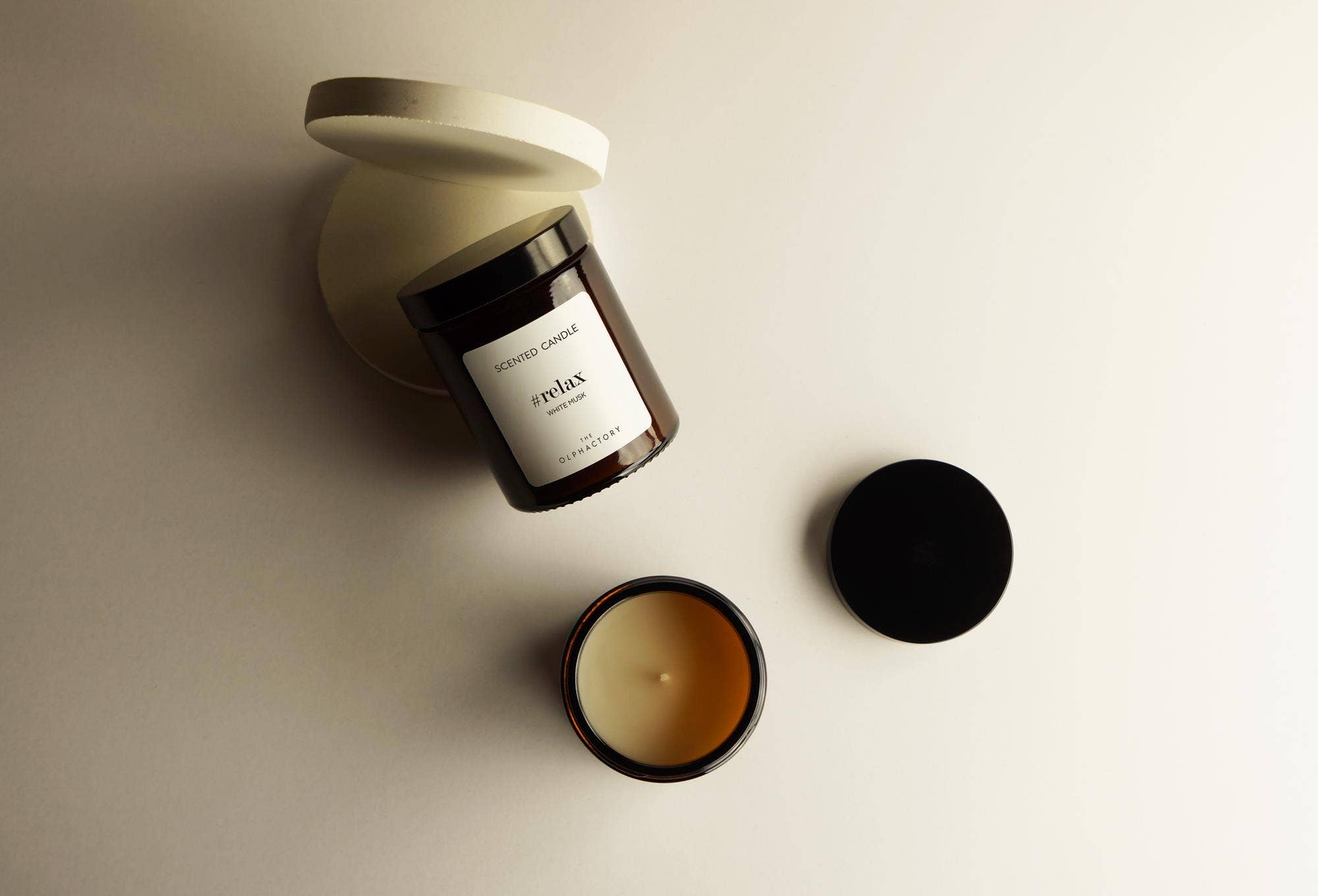 SEVENREEDS – wholesale Jar/filled candle – THE OLPHACTORY WHITE MUSK vegetable wax candle 135g5