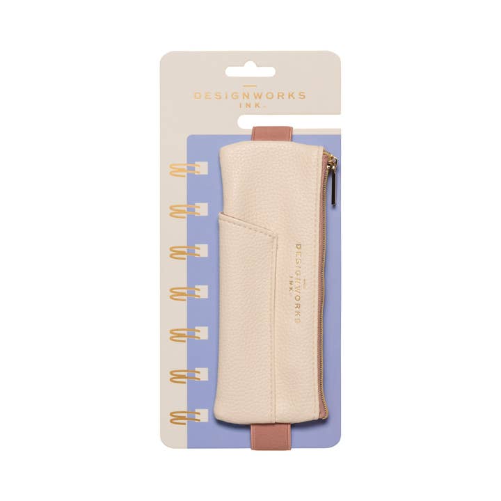 Designworks Collective – wholesale Pencil case/pouch – Designworks Ink Pen Pouch - Cream + Taupe1