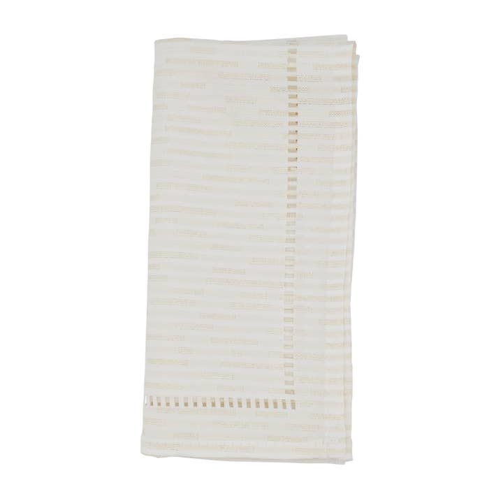Ivory Hemstitched Design Napkin for wholesale on Faire