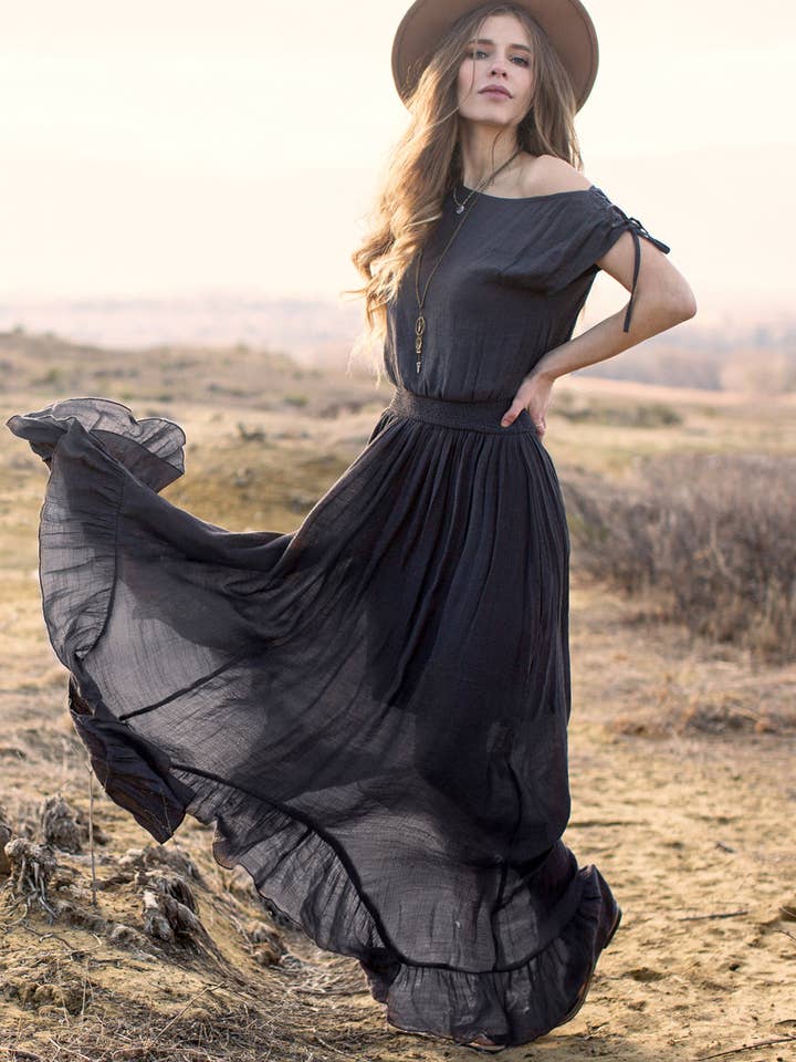 Gia-jurk voor dames in antraciet voor wholesale door Joyfolie