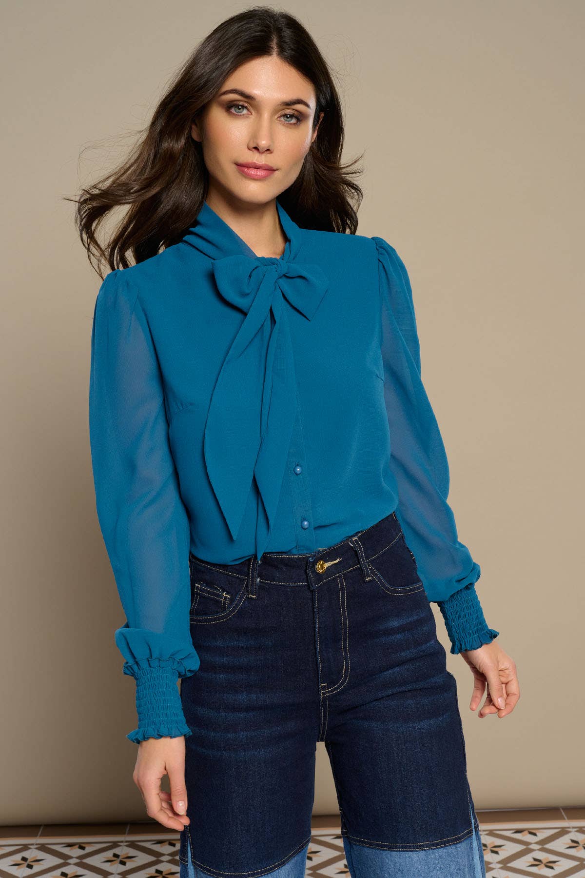 Blue DONNA TOP for wholesale on Faire