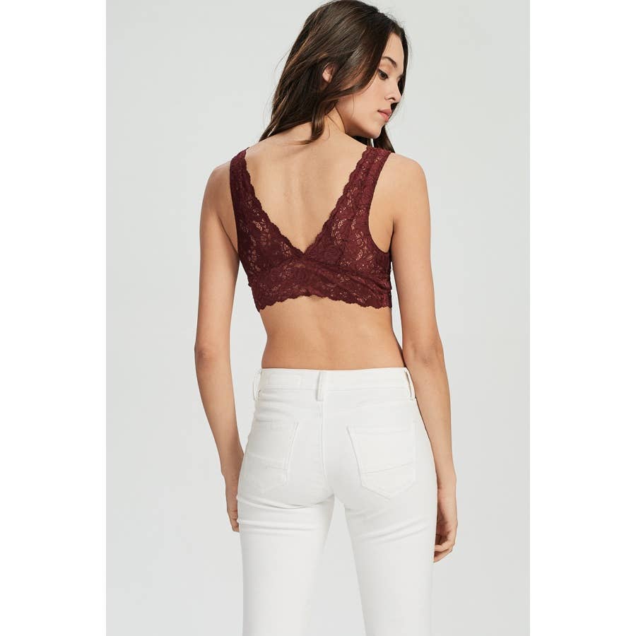 Wishlist Apparel - Vente Brassière – femme - BRASSIÈRE REMBOURRÉE À COL EN V EN DENTELLE FESTONNÉE/T8233_P2