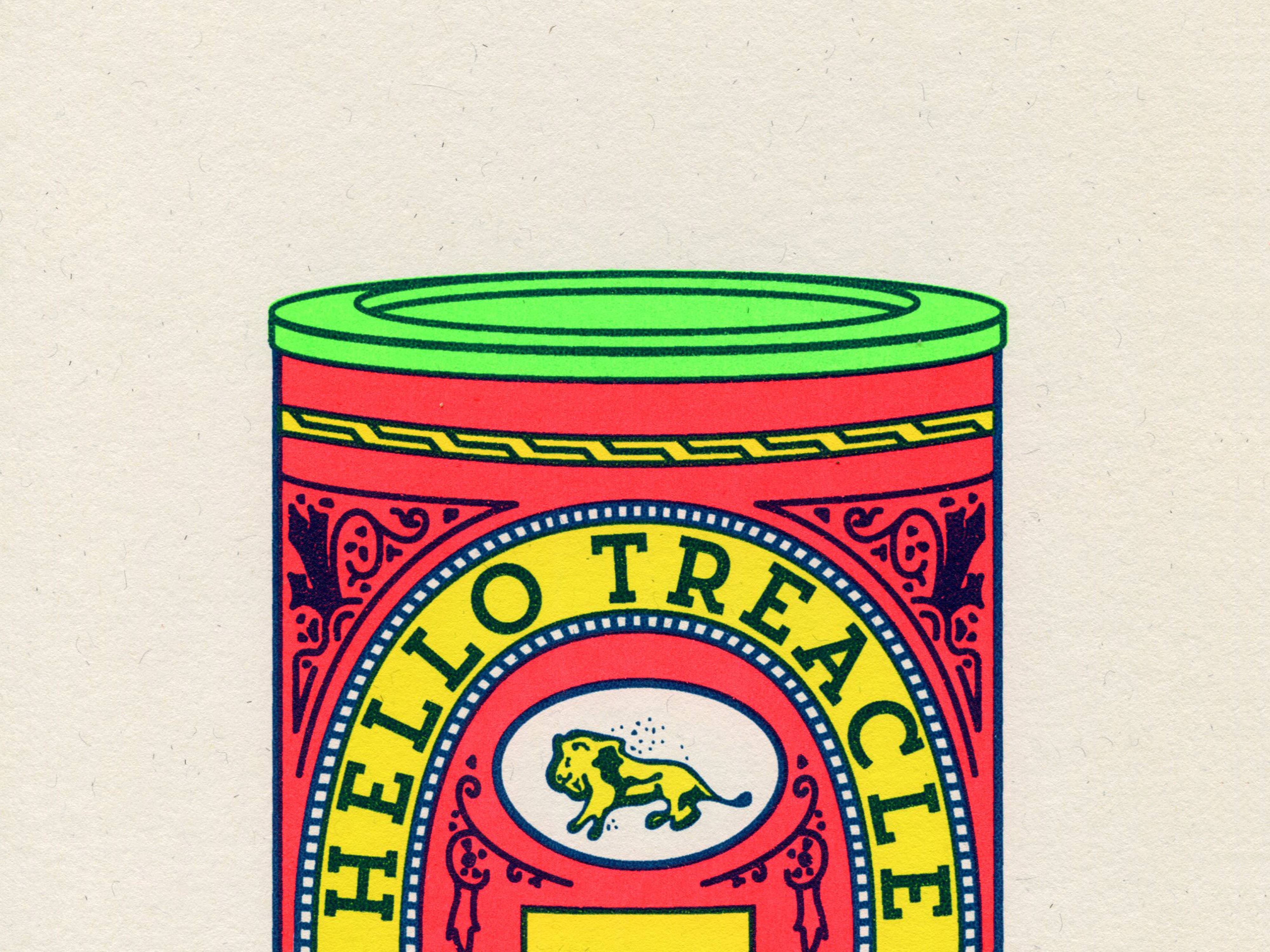 Basil & Ford – wholesale Art print – Hello Treacle - A4 Screen Print2