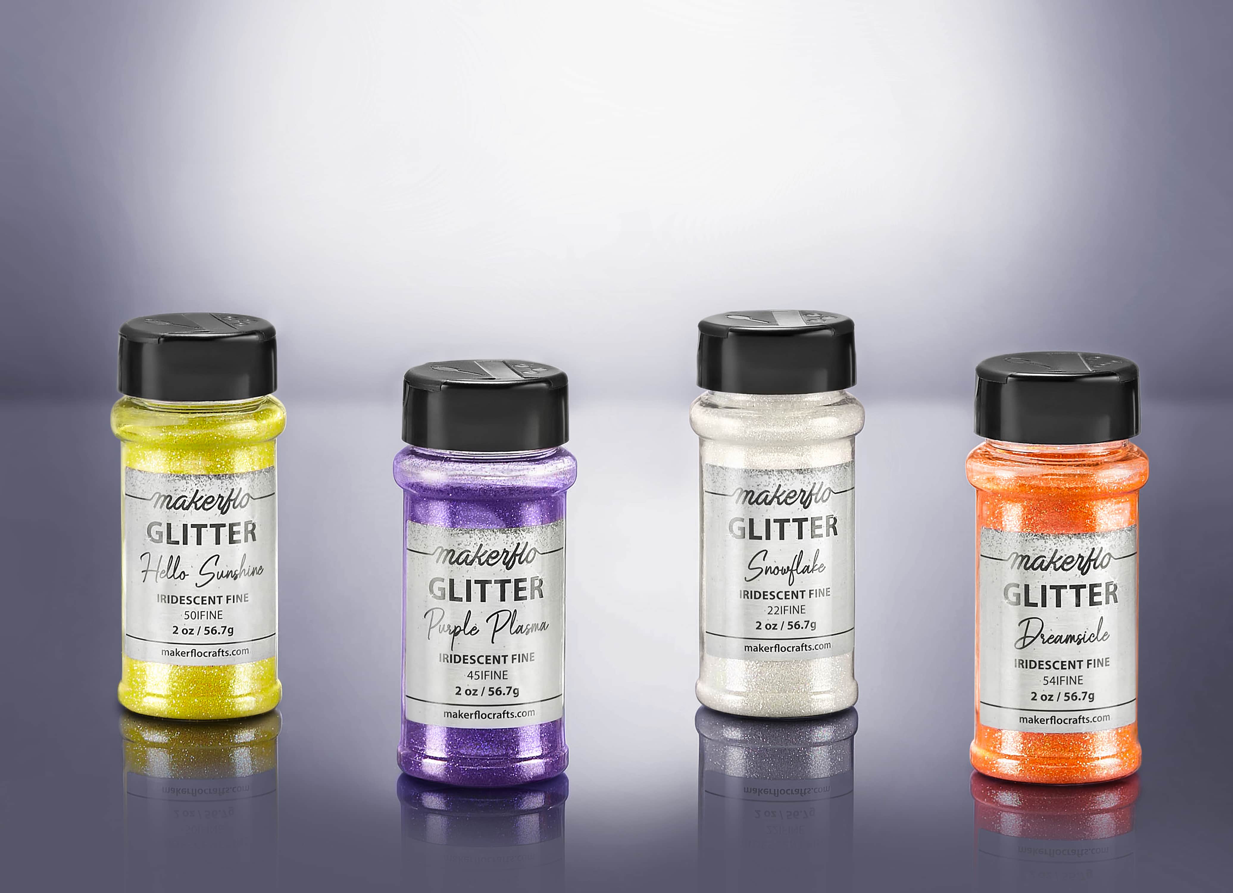 MakerFlo - Wholesale Glitter - Fine Glitter Variety Pack (Set of 55)12