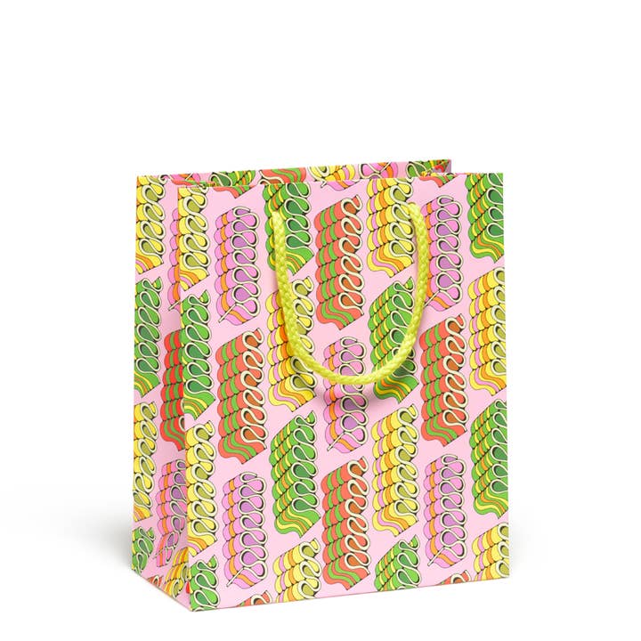 Candy Ribbons holiday gift bag for wholesale by Red Cap Cards