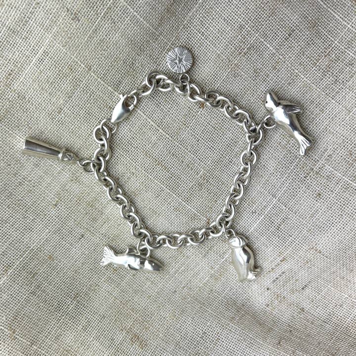 Northumberland Coastal Charm Bracelet for wholesale by Kirsty Taylor Goldsmiths
