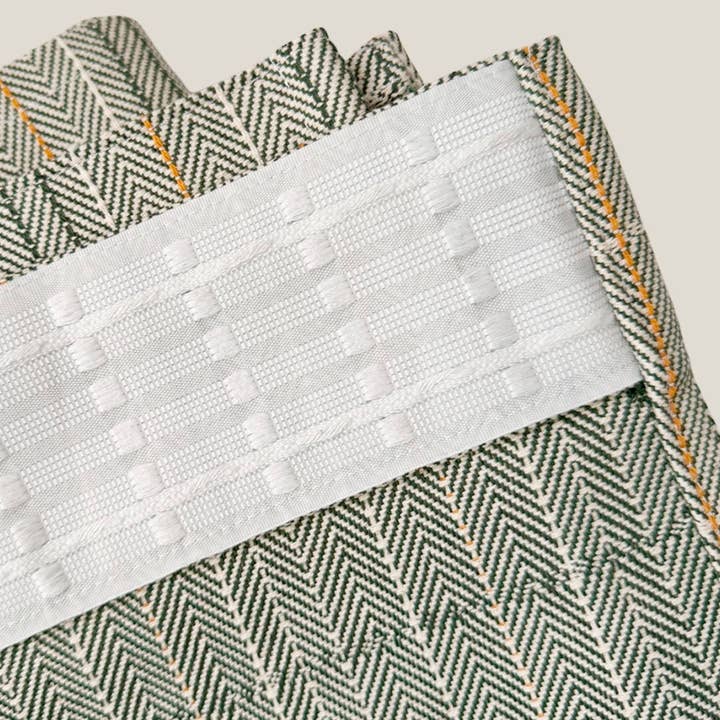 Eturel Madrid - Wholesale Curtain - Green herringbone curtain3