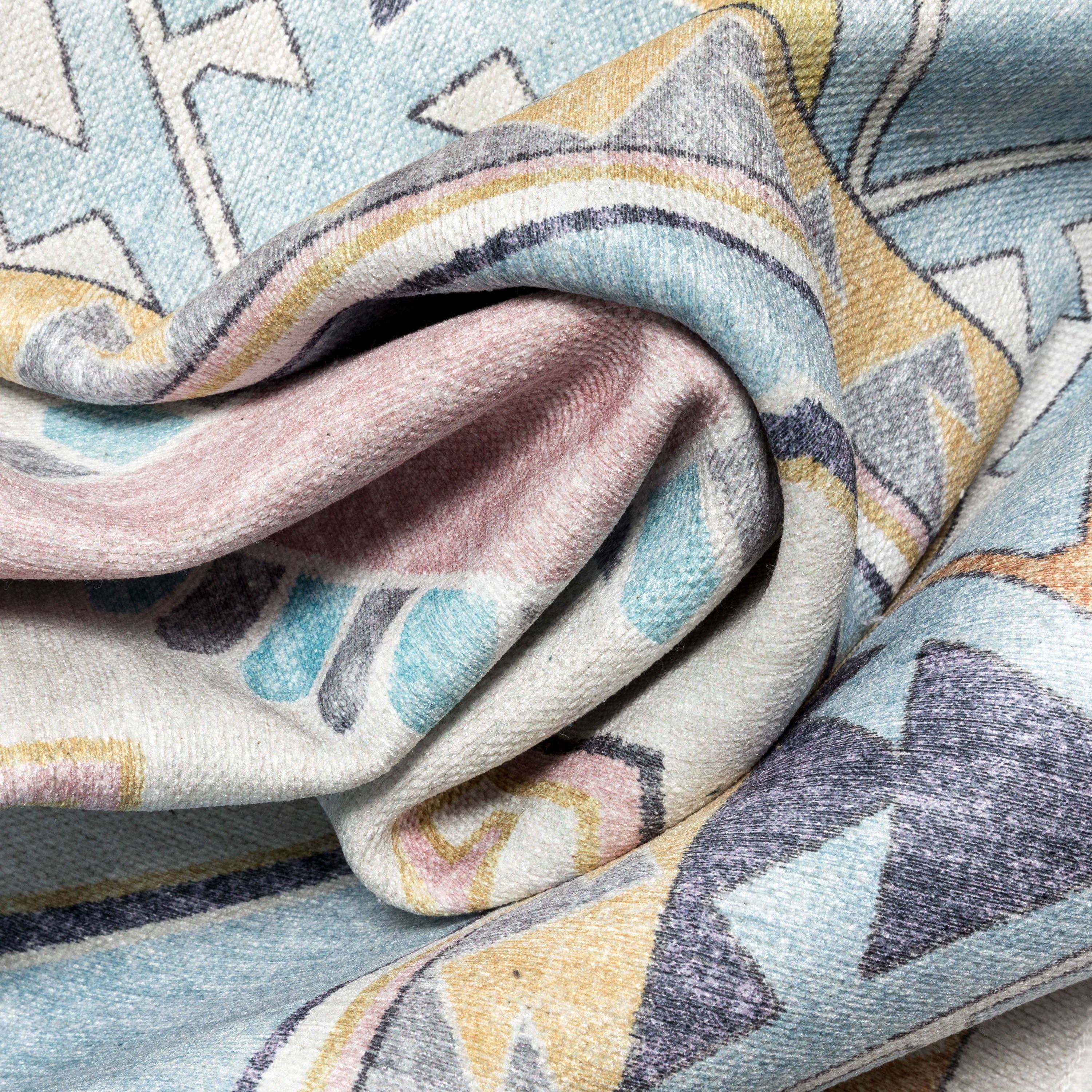 Well Woven – Großhandel Teppichvorleger – Kind & Baby – Moderner flachgewebter Kinderteppich Ethnic Soft Medallion in Rosa4