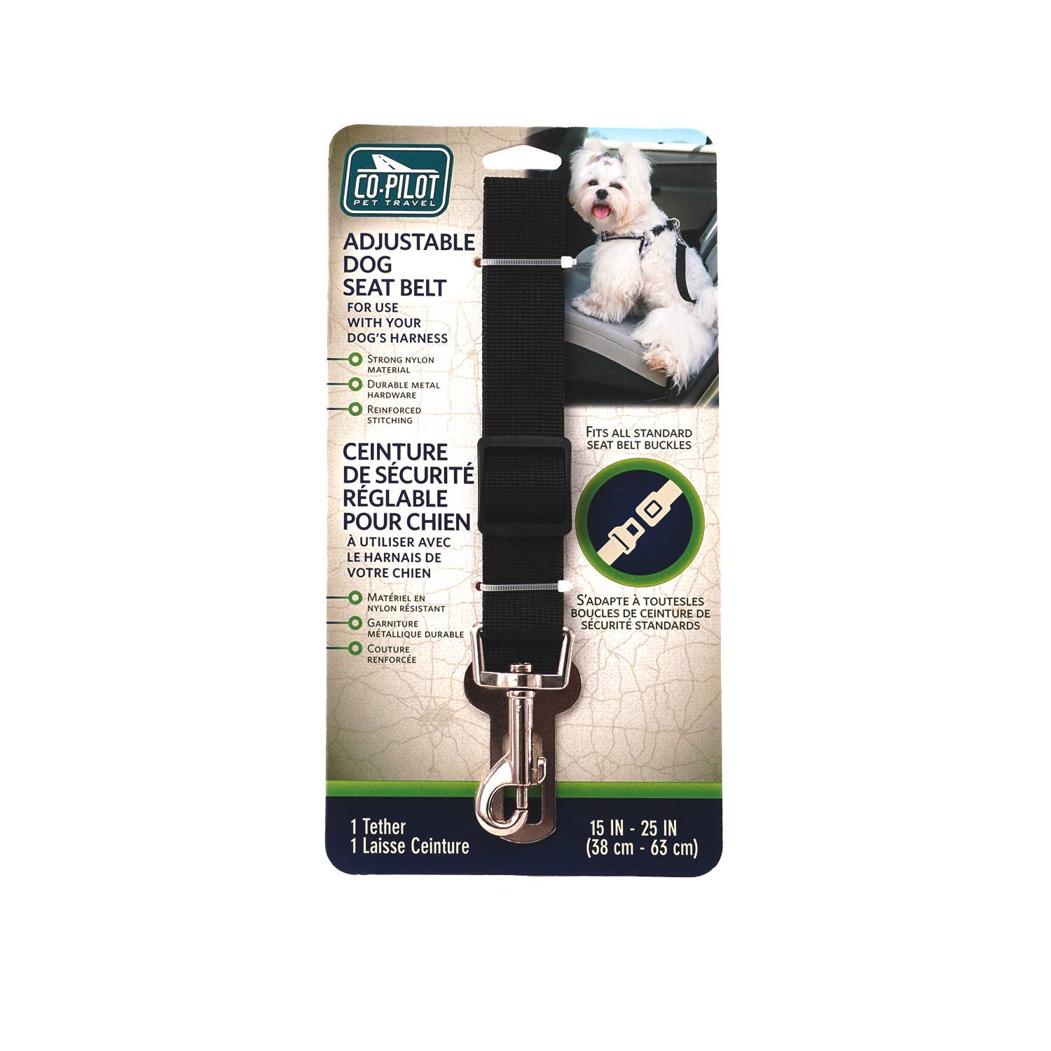 Precious Tails - Wholesale Pet Leash - Dog - Precious Tails Co-Pilot Adjustable Dog Seat Belt1