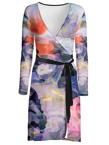 Vestido cruzado Lady B «Aurora» para venta al por mayor de Lady Barbara Pinson Artist