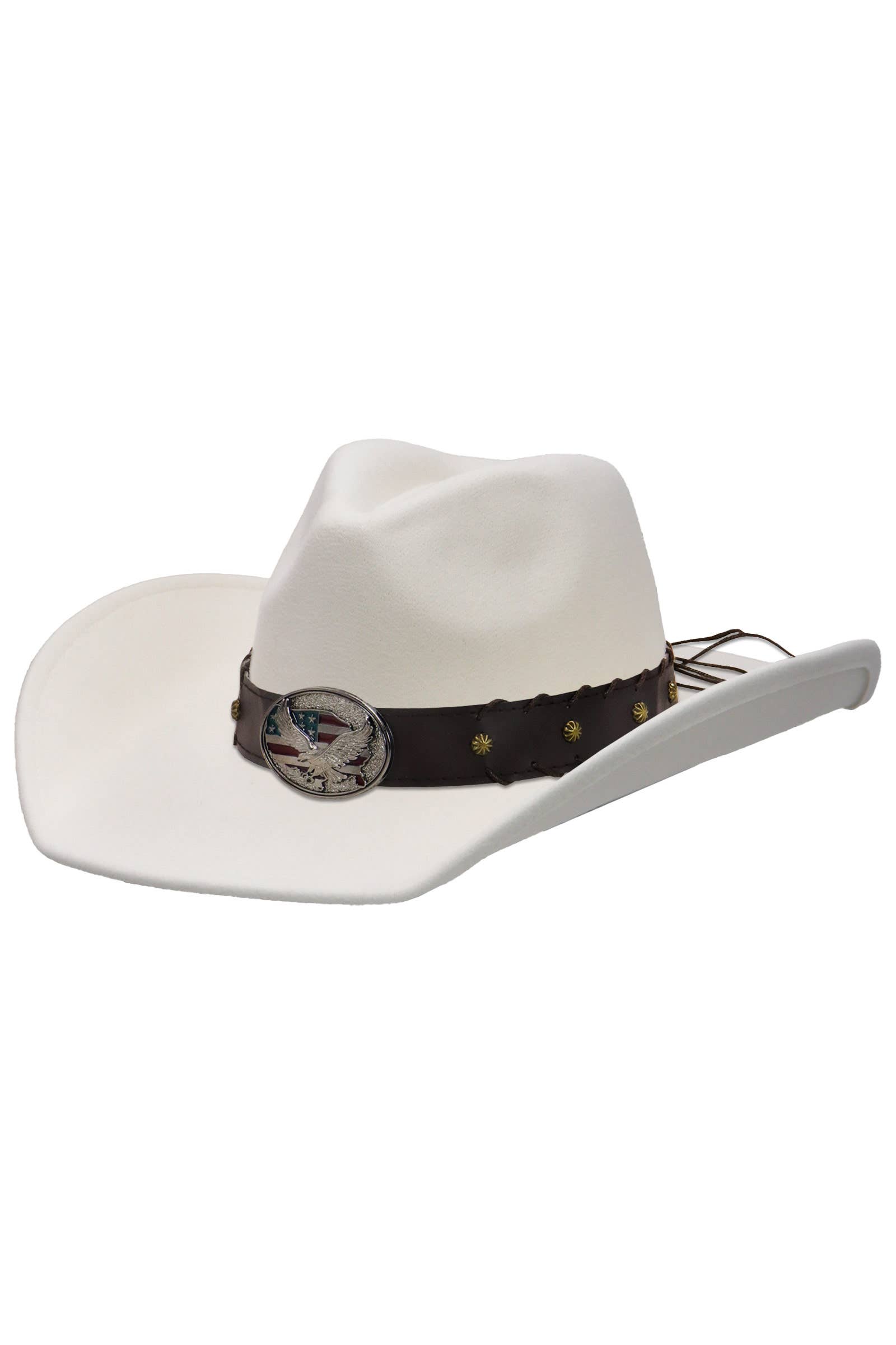 Cap Zone – wholesale Cowboy hat – Unisex – American Eagle Studded Belt Felt Cowboy Hat15
