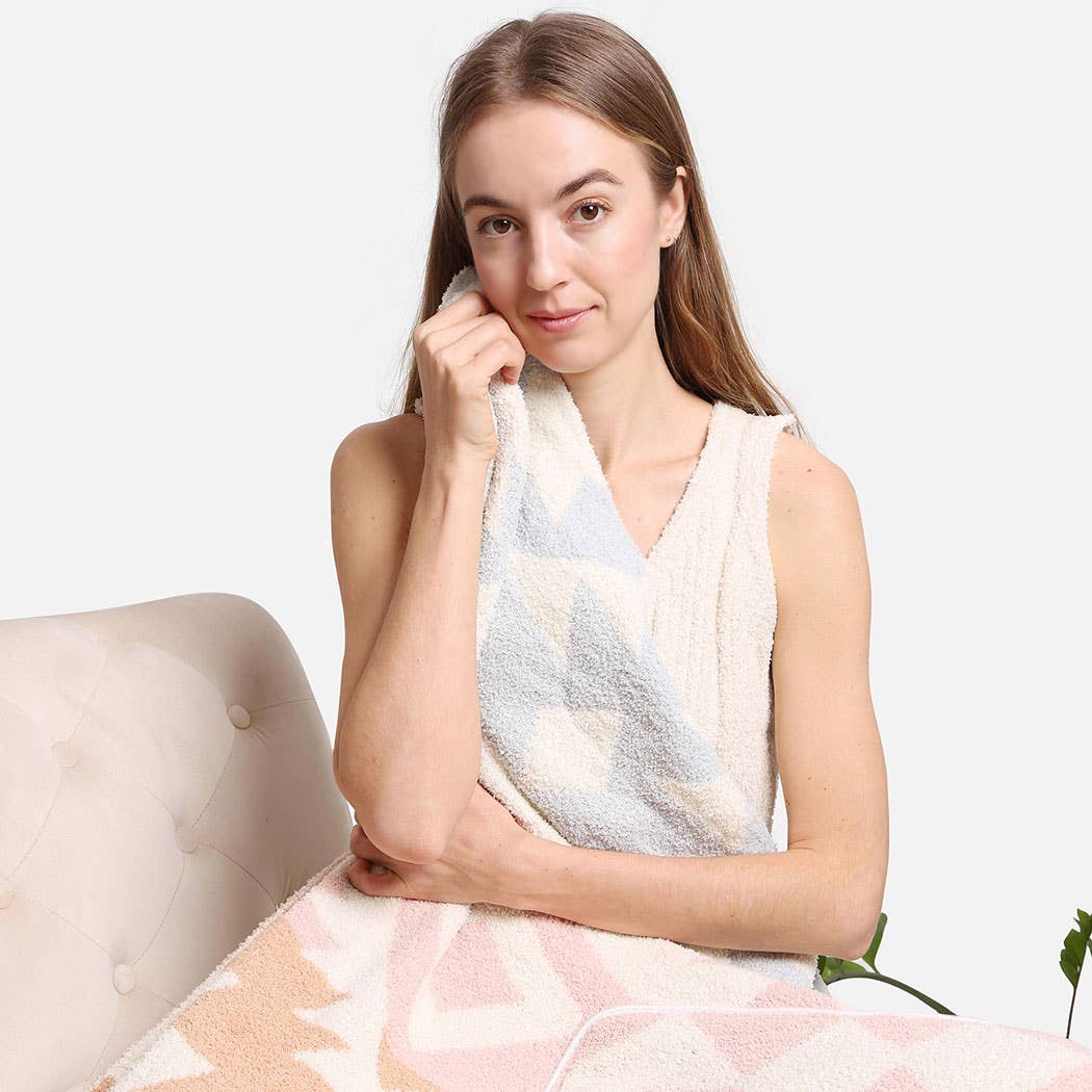 Fashion City - Wholesale Decoratiedeken - 2 in 1 Boho Tribal Print Sierdeken en kussen10