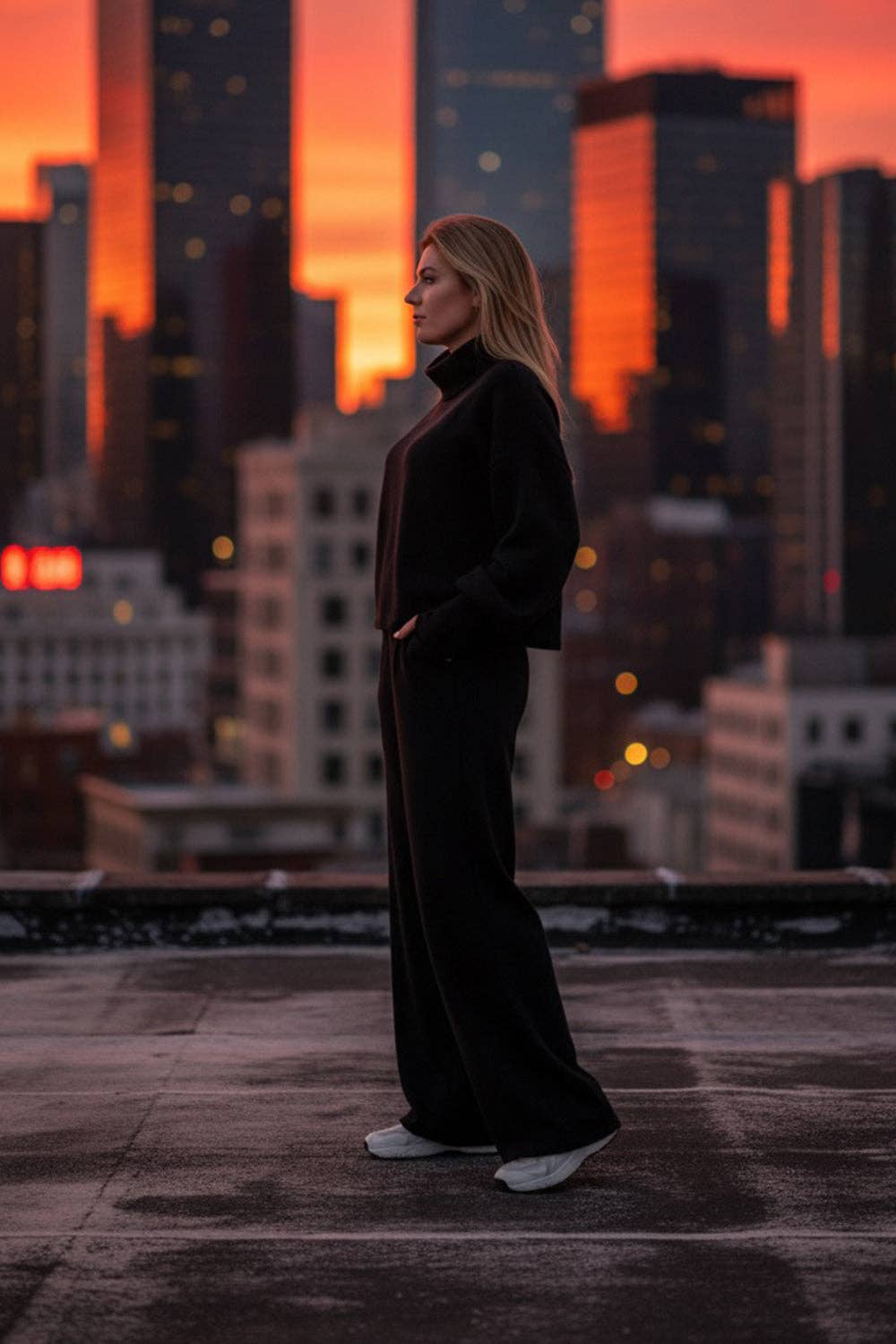 Azuri Fashion Group - Wholesale Lounge Set - Women's - Black walking suit made of soft knitted angora1