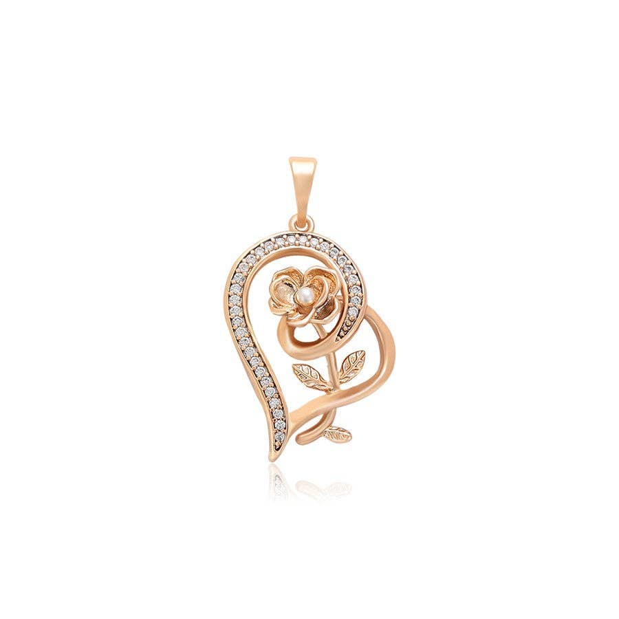 Harma – Colar pingente/pendente por atacado – Colar Coração Encantado e Rosa5