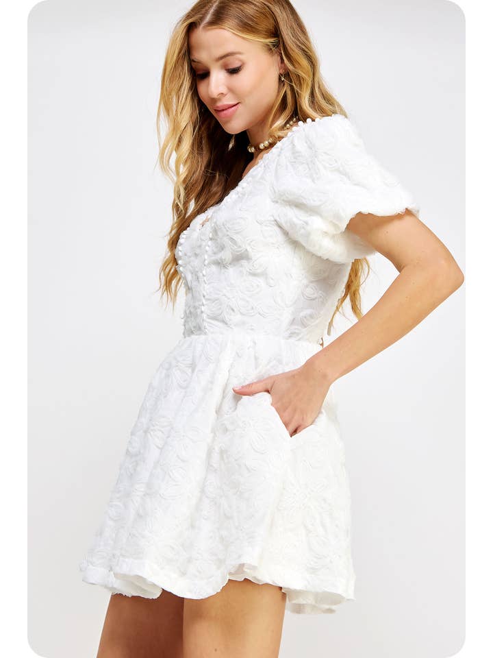 Strut & Bolt - Wholesale Dress - Women's - Floral Textured Tulle Mini Dress17