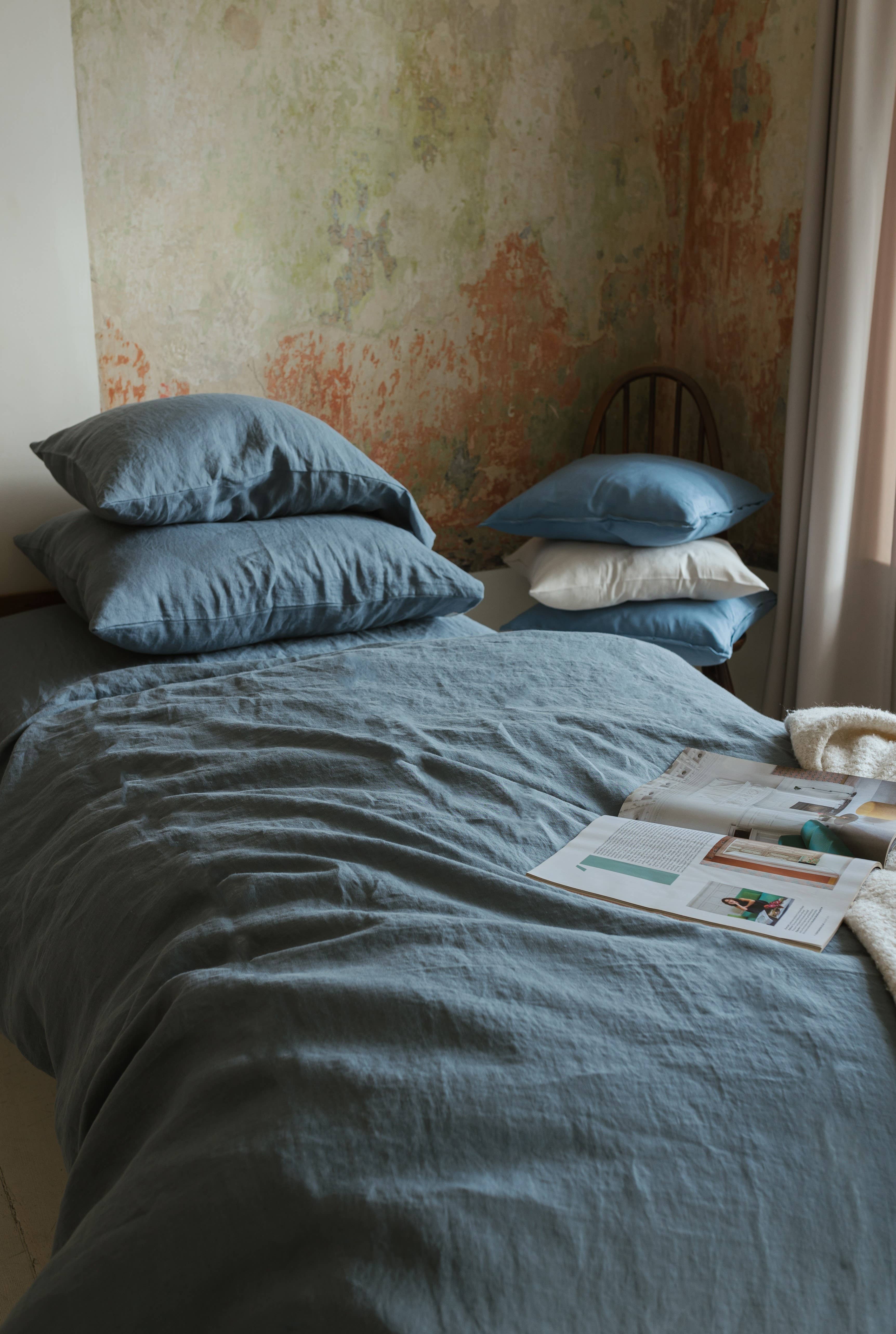 Linen Spells - Wholesale Dekbedovertrek - Donkergrijs dekbedovertrek van gewassen linnen1