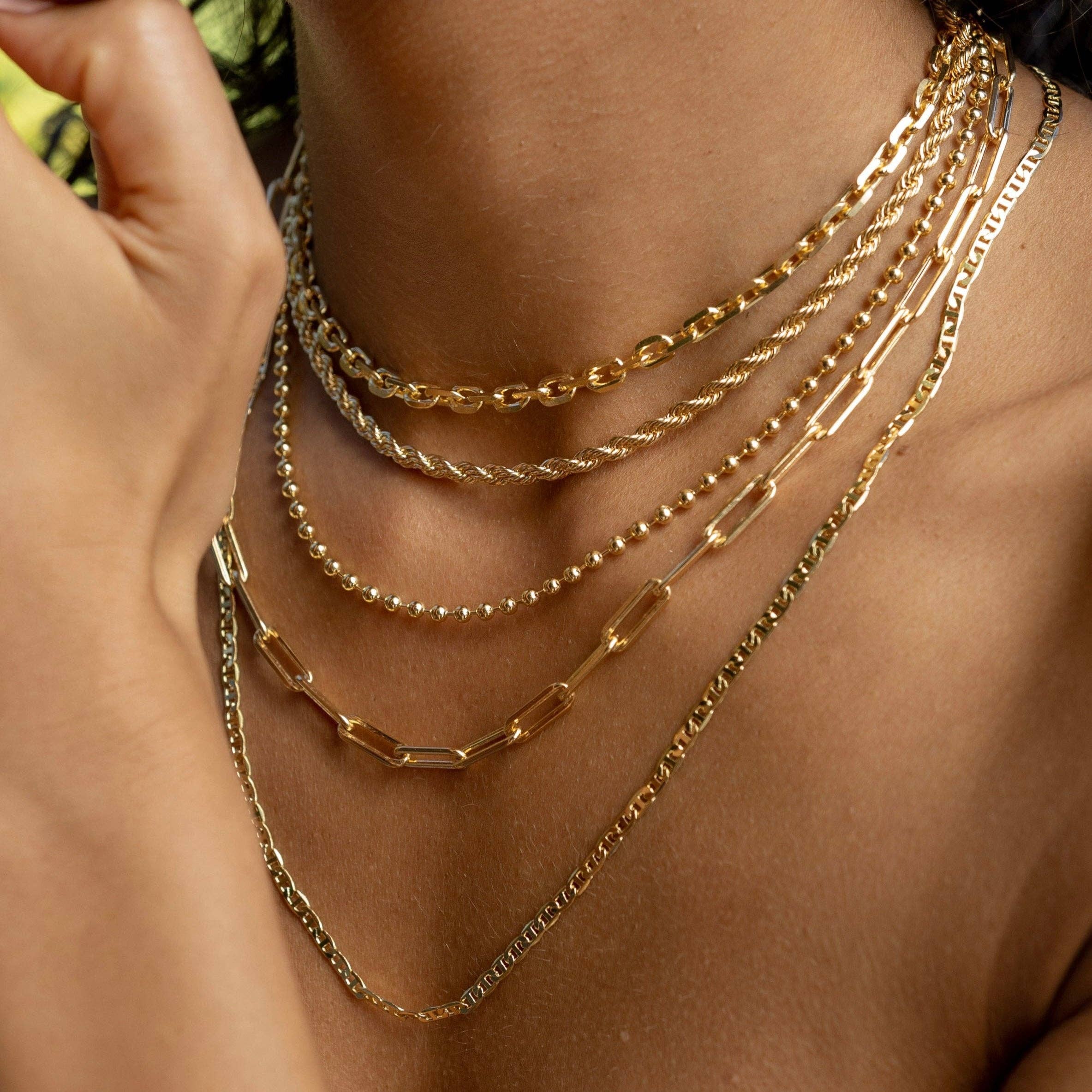 Sahira Jewelry Design – Colar de elos e correntes por atacado – Colar de Clipes de Papel Carrie1