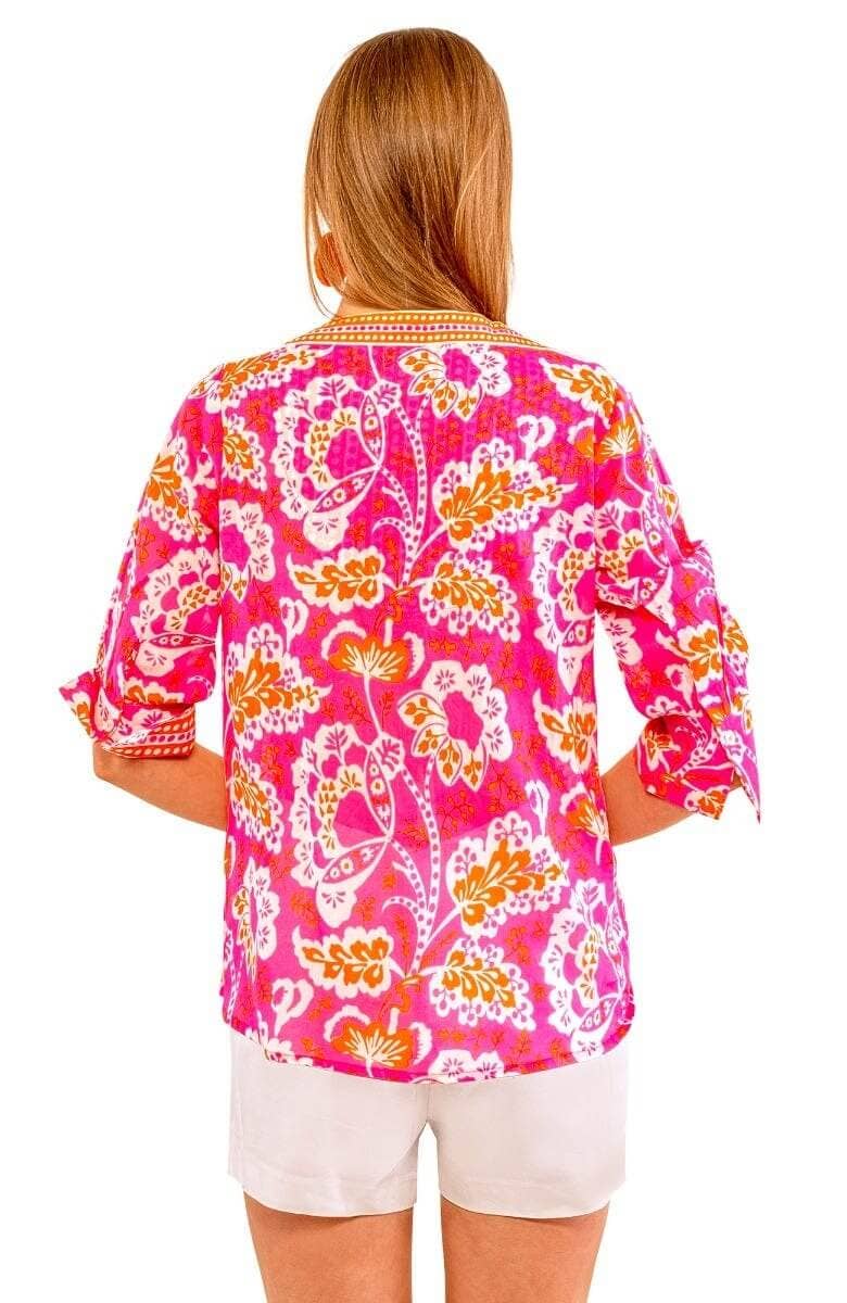 Gretchen Scott LLC - Wholesale Blouse - Women's - Let It Flow Top - Flora2