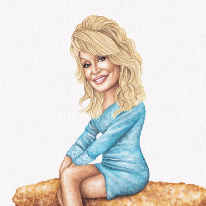 Celebs on Sandwiches - Wholesale Art Print - Dolly Parton #2 - Watercolor Print1