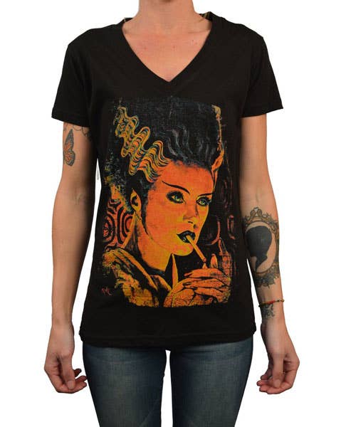 Black Monster Love - Women's VNeck Graphic T-Shirt for wholesale on Faire