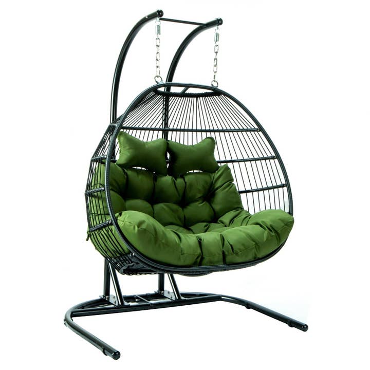 LeisureMod - Wholesale Egg Chair - Wicker 2 Person Double Folding Hanging Egg Swing Chair91