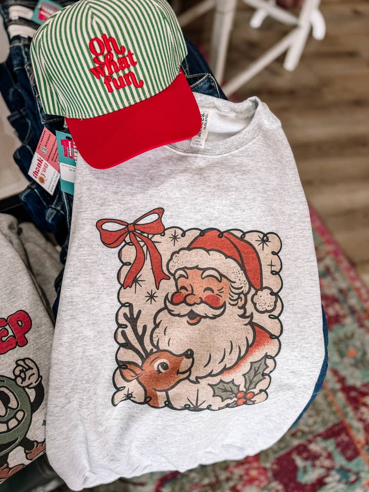 Retro Weihnachts-T-Shirt oder Crewneck für den Großhandel von Jolene's Boutique