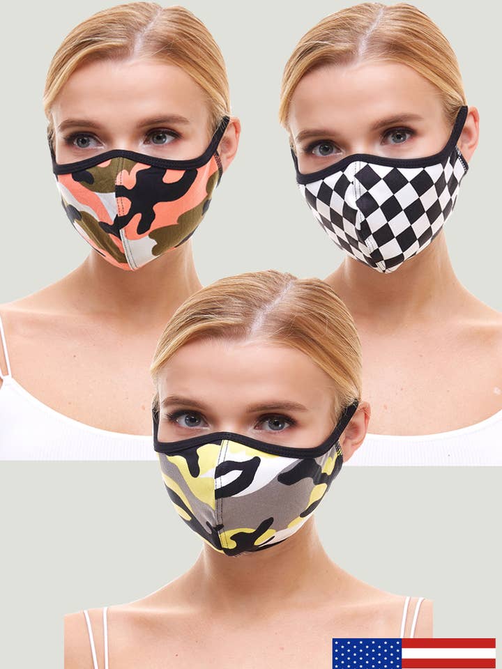 GEZICHTSMASKER DOEK WASBAAR HERBRUIKBAAR MASKER GEMAAKT IN DE VS voor wholesale door MILEY + MOLLY