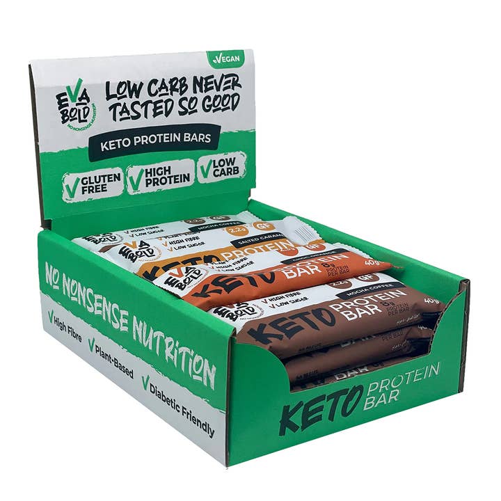 Mixed Box Keto Protein Bars X 12 for wholesale by Eva Bold