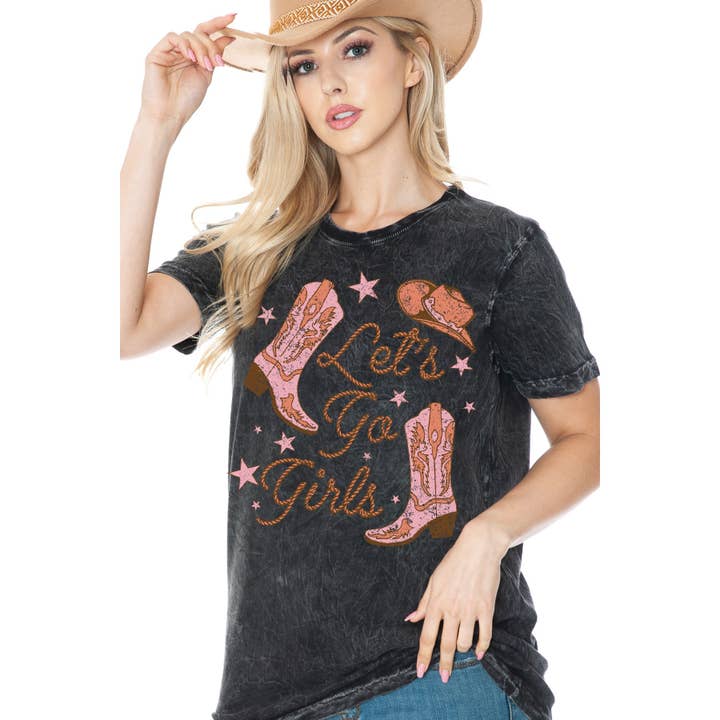 Amused by Blue - Wholesale T-Shirt (Graphic) - Women's - RODEO COWBOY - Mineral Wash