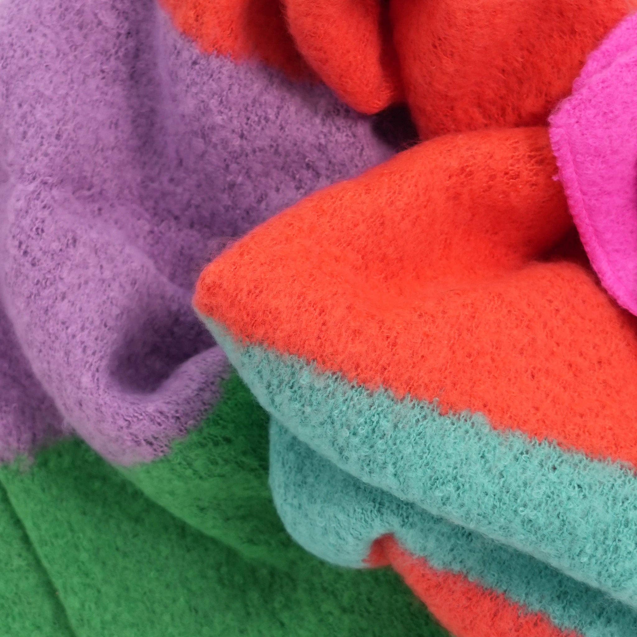 Sarta Accessories - Wholesale Scarf - Women's - Nellie Heavyweight Scarf - Orange/Green, Colour Block1