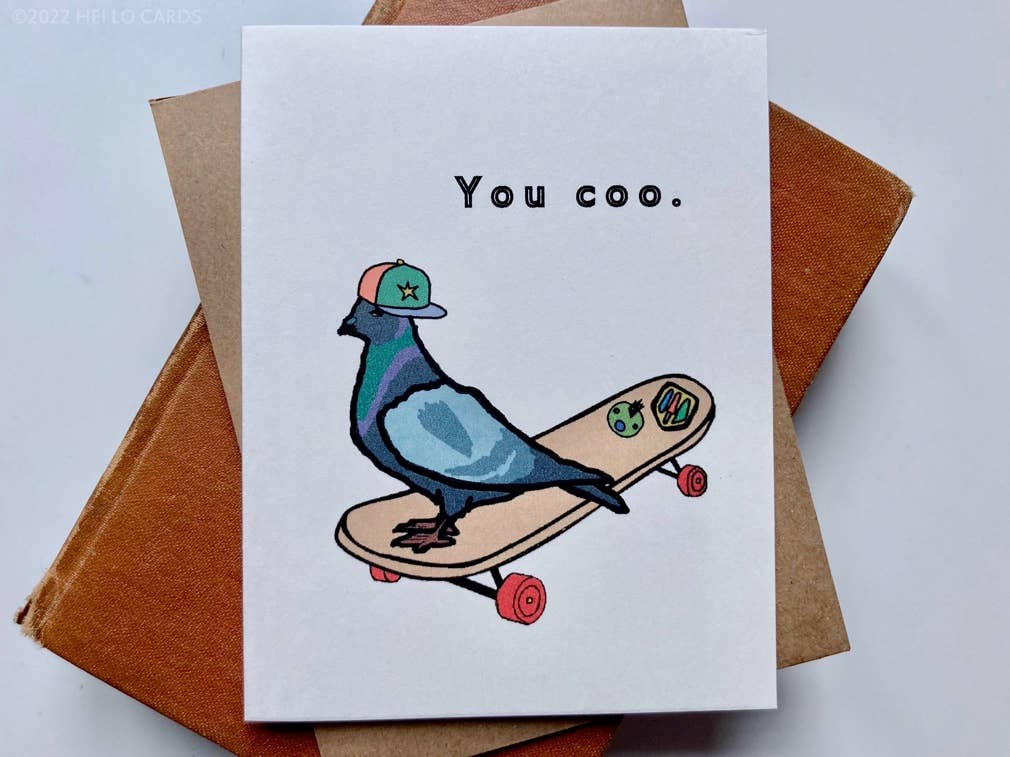 HEI LO CARDS - Wholesale Friendship Card - "You Coo" Pigeon Friendship Greeting Card2