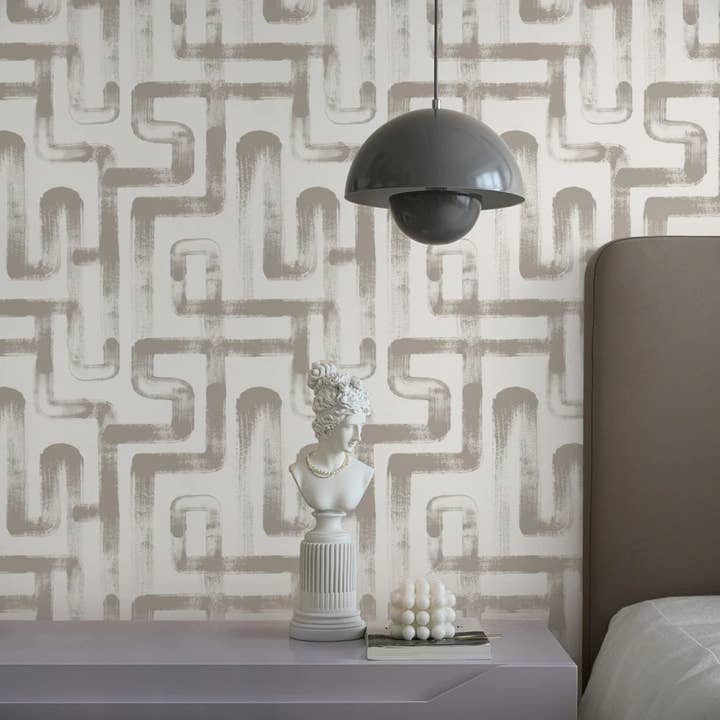 Greige London Metro Lines Wallpaper for wholesale by Livettes Wallpaper