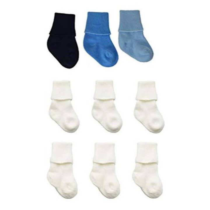 Lot de 9 paires de bottines à revers en coton pour nouveau-né garçon U78D pour la vente par Sierra Socks