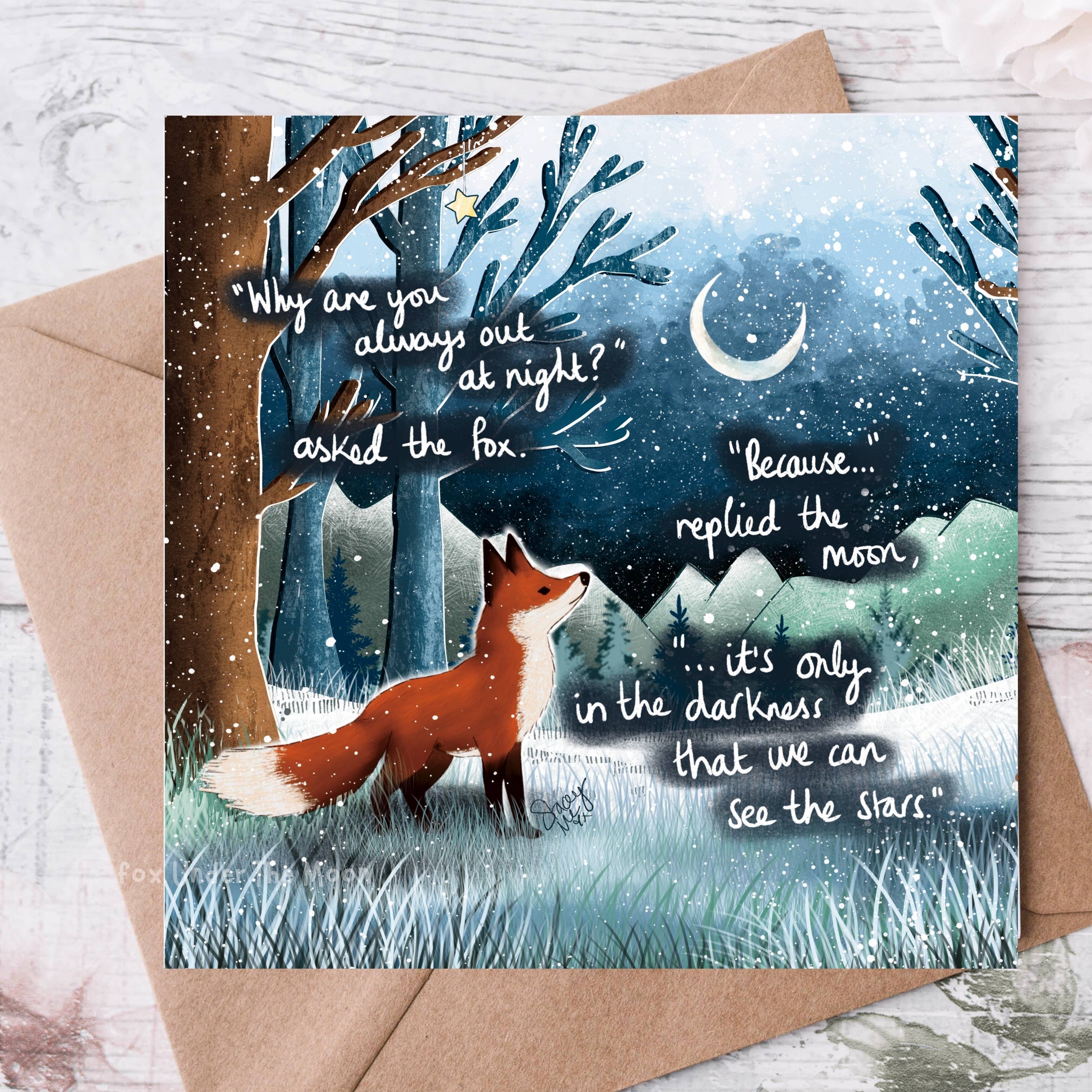 Fox Under The Moon - Wholesale Everyday Greeting Card - 'Out At Night' - Greeting Card From Fox Under The Moon0