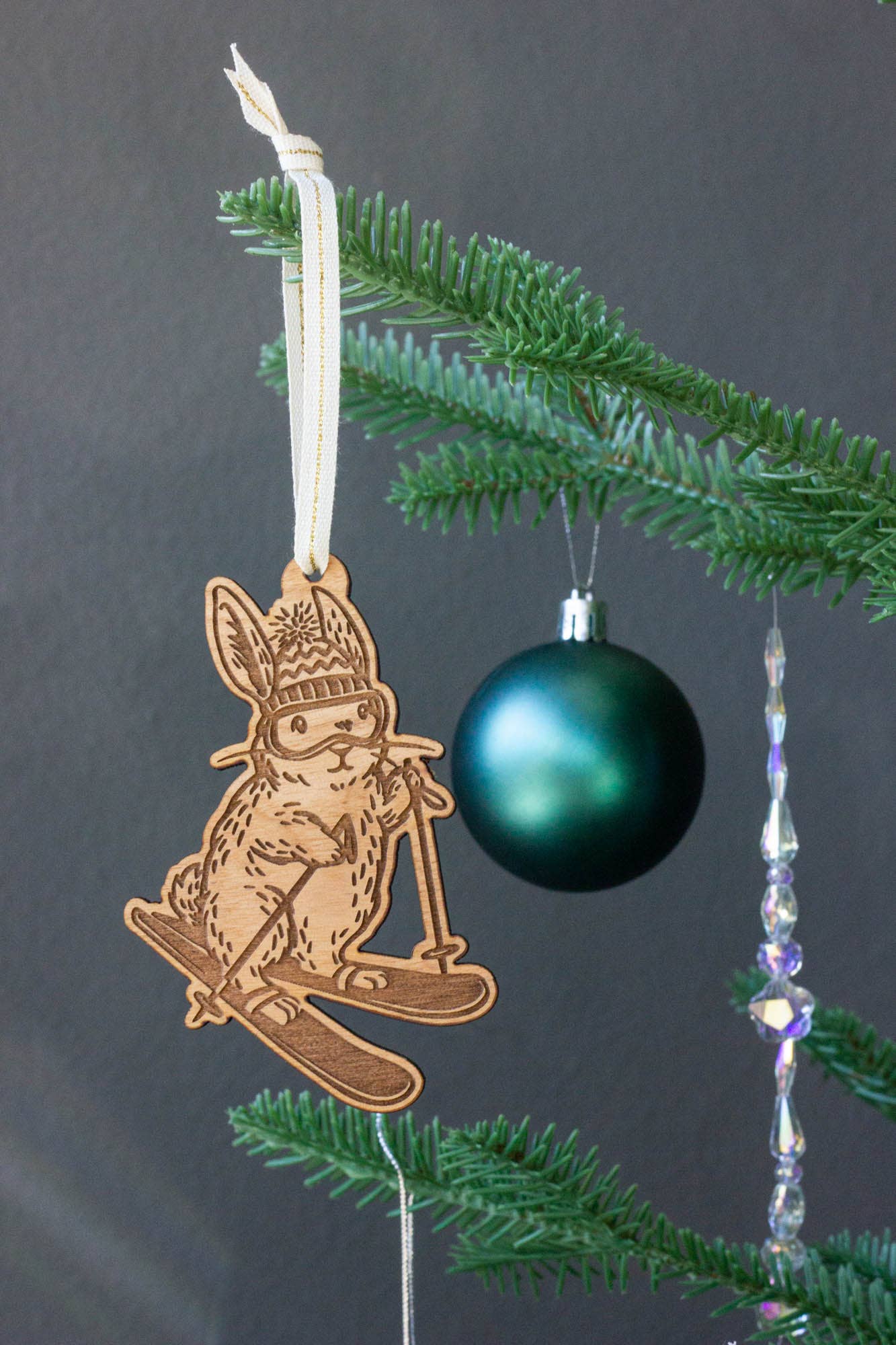 Hereafter - Wholesale Ornament - Ski Bunny Wood Ornament1