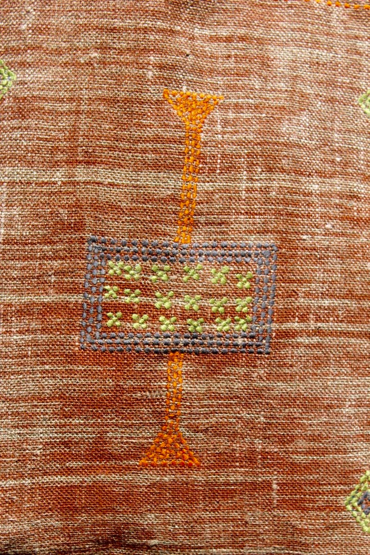 Eyda Homes - Wholesale Crossbody Bag - Unisex - Rust Embroidered Linen Shoulder Bag | Handmade Boho Gift Bag5