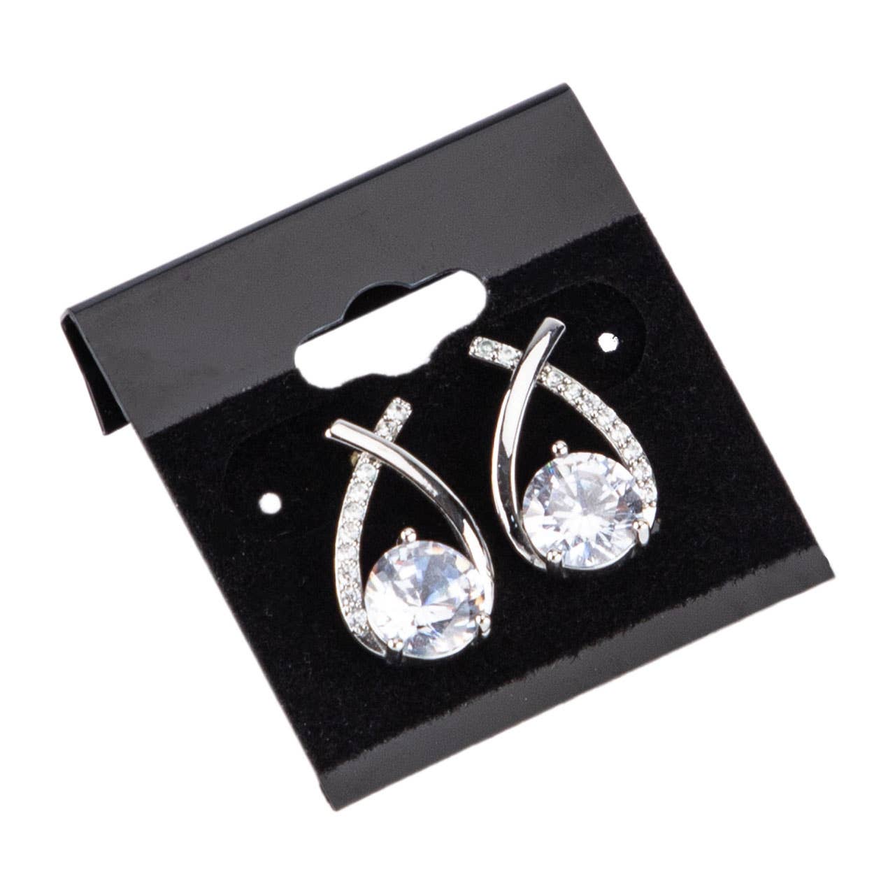 Store Supply Warehouse - Wholesale Jewelry Stand & Display - 1 ½" Black Square Velour Earring Cards - Pack of 1006