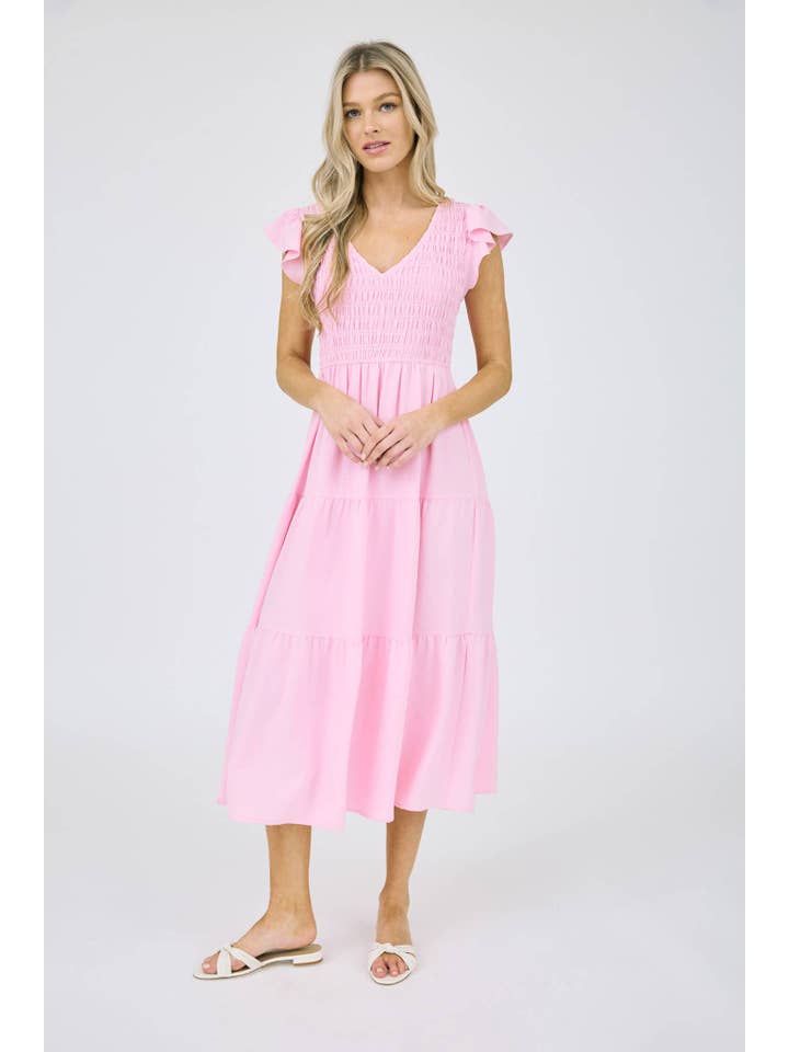 MINE - Wholesale Dress - Women's - FLUTTER SLEEVE MAXI DRESS14