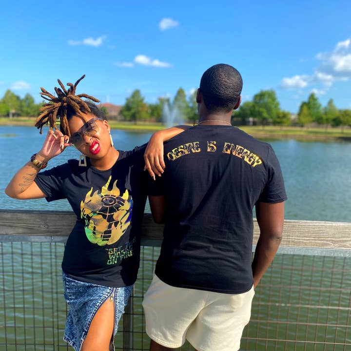 “Set the World on Fire” Reflective Tee for wholesale by Desire Is Energy