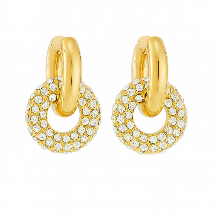 CZ Circle Hoops - Gemstone Hoop Earrings - Anti-tarnish for wholesale by Animira Jewels