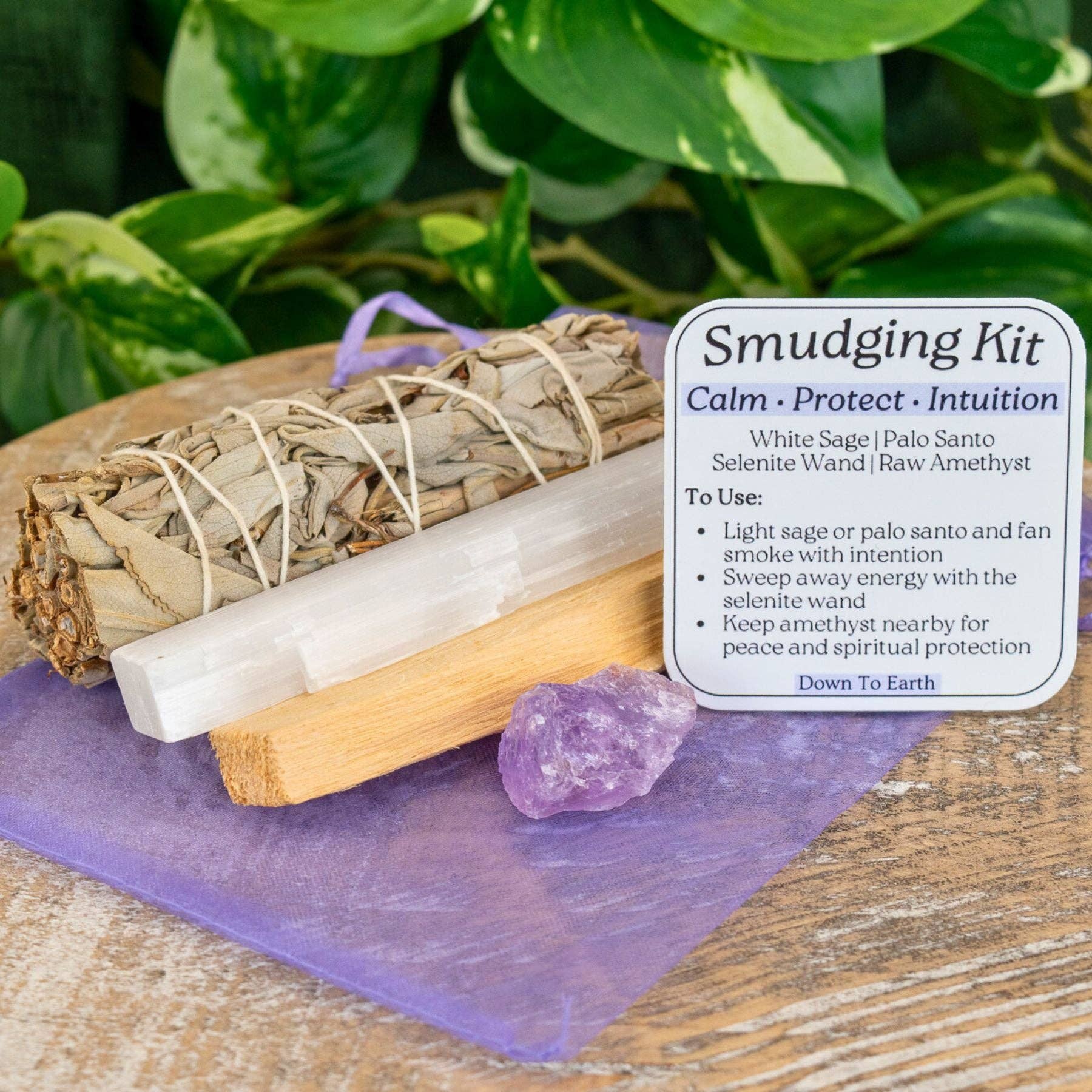 Down To Earth - Wholesale Sage Bundle - Amethyst Smudging Kit.0