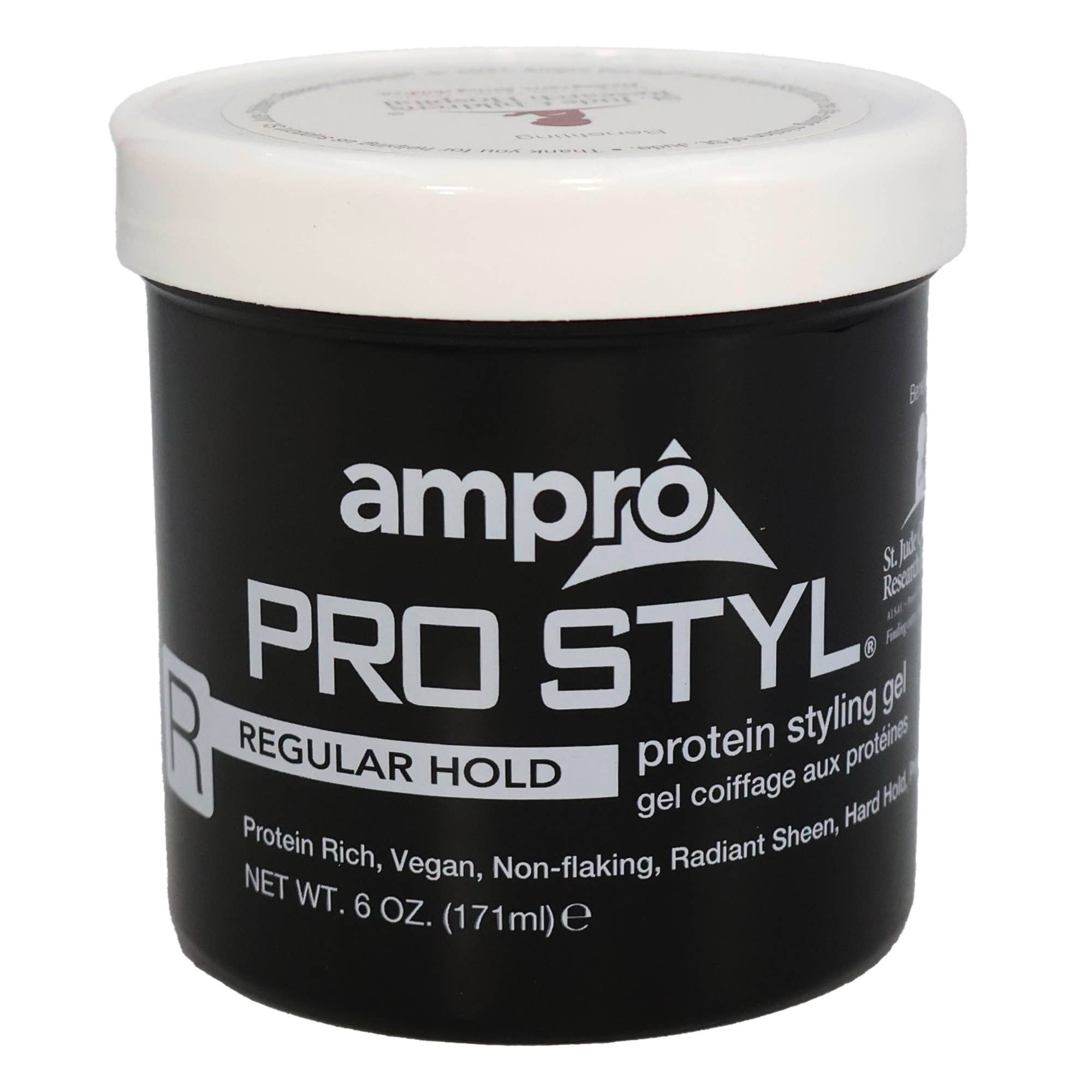 KT Supply – Engroshandel Hårstyling gel/mousse – Ampro Pro Styl Protein Styling Gel Regelmæssigt Hold, 6 Oz0