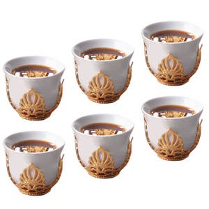 Custom Logo Arabic Porcelain Demitasse Espresso Cup Ceramic Tiny