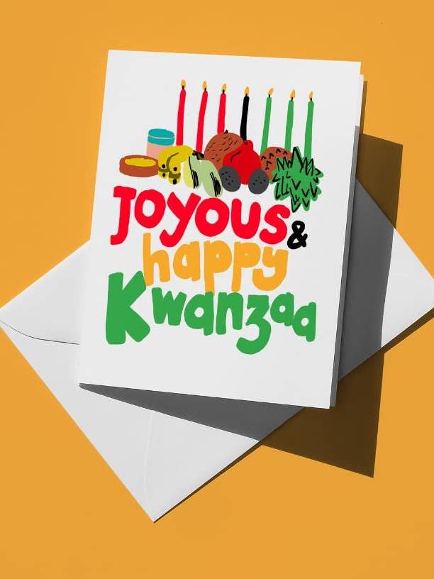 Glädjefylld och Glad Kwanzaa A2 Hälsningskort | Premium Matt Plus Kartong | Kulturell Högtidsfirande | Inkluderad med Kuvert för wholesale av semiserious studio